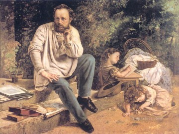  Gustave Art - Portrait of PJ Proudhon in 1853 Realist Realism painter Gustave Courbet